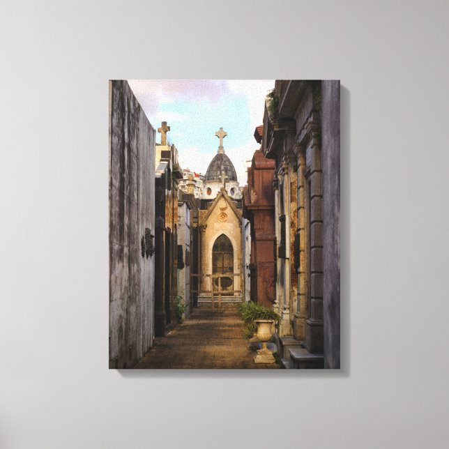 Evening Light In Recoleta Cemetery Canvas Print (Front)