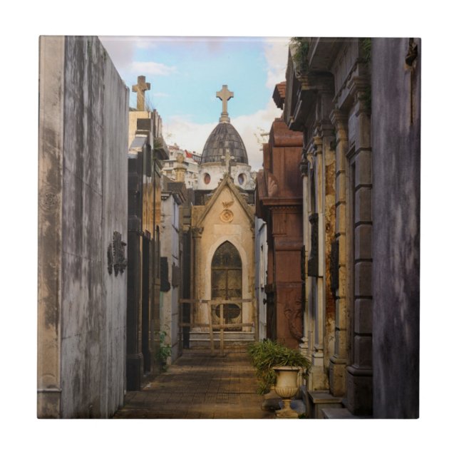 Evening Light In Recoleta Cemetery Tile (Front)