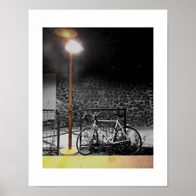 Evening Light on Bicycle Photograph Poster (Front)