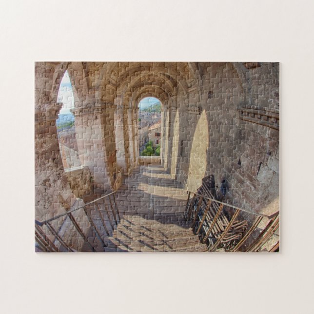 Evening Light on Flower covered Buildings Jigsaw Puzzle (Horizontal)