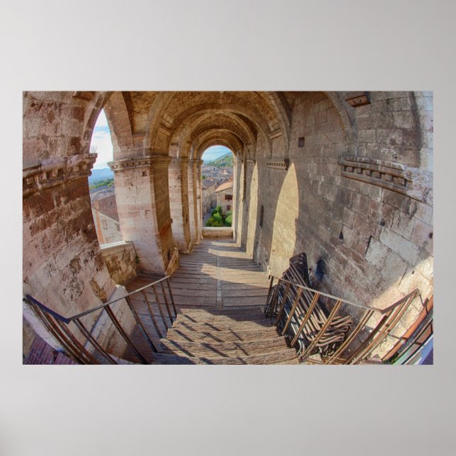 Evening Light on Flower covered Buildings Poster (Front)