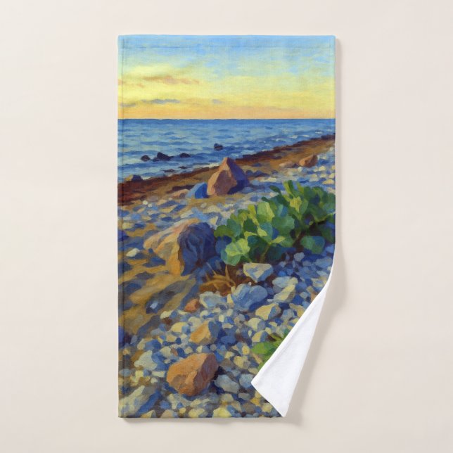 Evening light on the coast of Vormsi Hand Towel (Hand Towel)