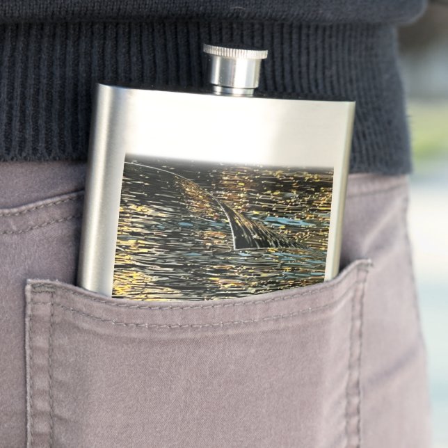 Evening lights on the sea hip flask (In Situ)