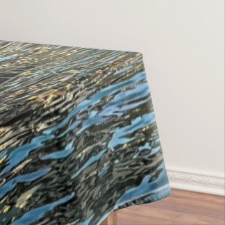 Evening lights on the sea tablecloth