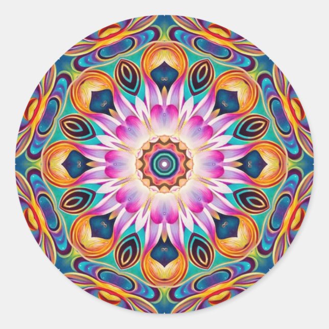 Evening Lotus Mandala Stickers (Front)