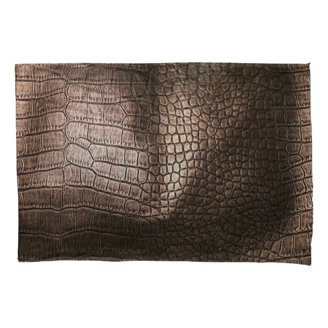 Evening Luxe: Leather Textured Sophistication Pillowcase (Front)