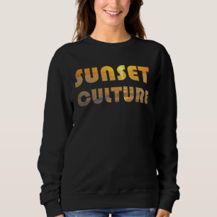 Evening mood on beach sun sinks into ocean seaside sweatshirt