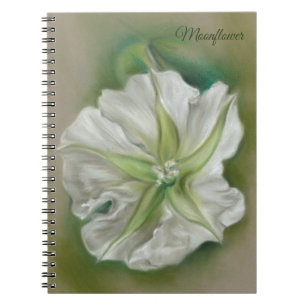 Evening Moonflower Pastel Art Personalized Notebook