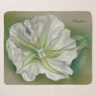 Evening Moonflower Pastel Art Personalized Sherpa Blanket