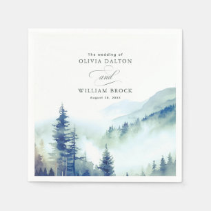 Evening Mountains Nature Elegant Wedding Napkin