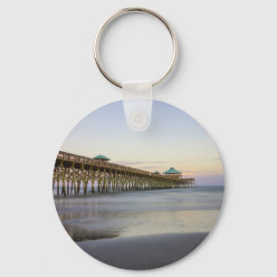 Evening Peace On Folly Beach Keychain