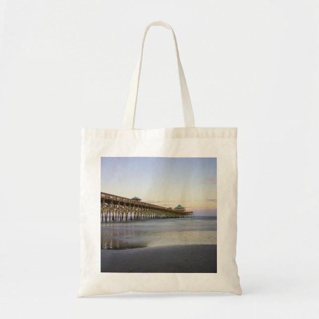 Evening Peace On Folly Beach Tote Bag (Front)