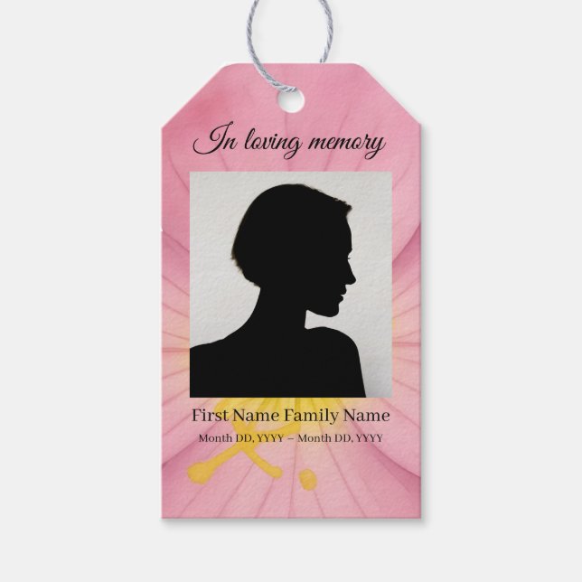 Evening primrose funeral ribbon labels (Front)