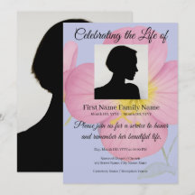 Evening primrose memorial invitation