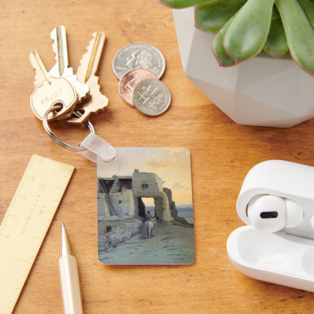Evening, Pueblo of Walpi by Marion Kavagh Wachtel Keychain (Desk)