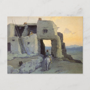 Evening, Pueblo of Walpi by Marion Kavagh Wachtel Postcard
