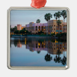 Evening Resort Reflections Metal Ornament