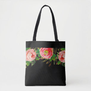 Evening Rose Basic Black Tote Bag
