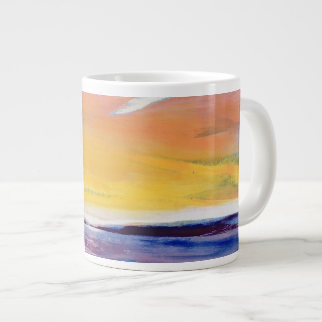 Evening seascape large coffee mug (Front Right)