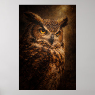 Evening Sentinel | Owl Art | Affiche