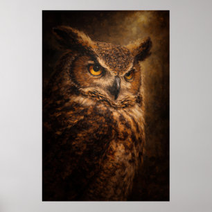 Evening Sentinel   Owl Art   Poster