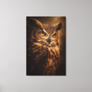 Evening Sentinel   Owl Art   Stretched Canvas Print