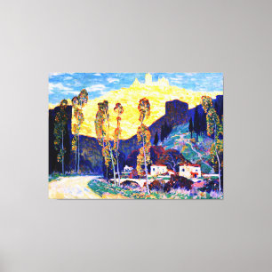 Evening, Siena, famous painting by Clarence Gagnon Canvas Print