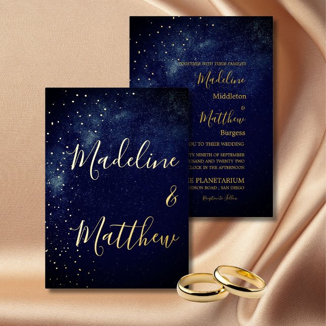 Evening Sky Astral Gold Stars Blue Wedding Foil In (Creator Uploaded)