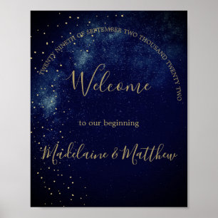 Evening Sky Elegant Stars  Welcome Wedding  Poster