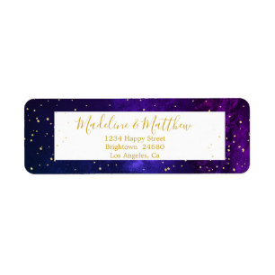 Evening Sky Gold Stars Wedding Monogram