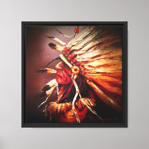 "Evening Sky" Kiowa Chief Stretched Canvas Print