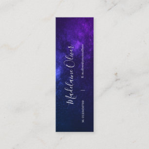 Evening Sky Purple Starry Elegant Mini Business Card
