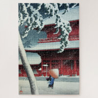 Evening Snow at Edo River Hasui Kawase Circa 1925