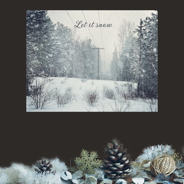 Evening snowfall customizable  poster (Creator Uploaded)