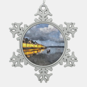EVENING SNOWFLAKE PEWTER CHRISTMAS ORNAMENT