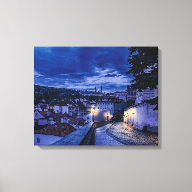 Evening street in Prague Canvas Print (Front)