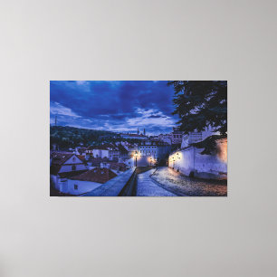 Evening street in Prague Canvas Print