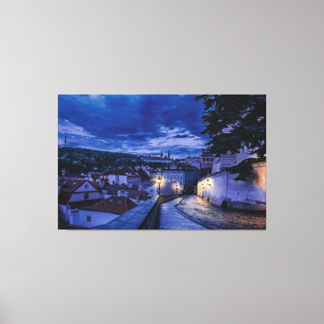 Evening street in Prague Canvas Print (Front)