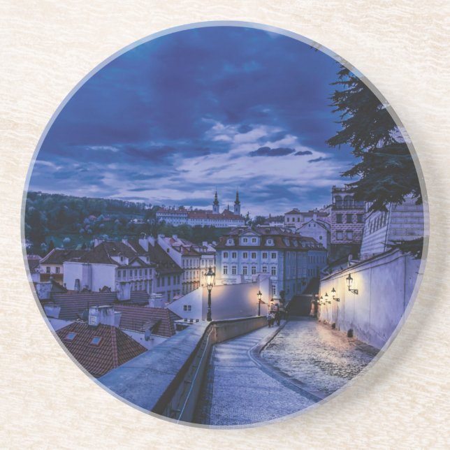 Evening street in Prague Coaster (Front)