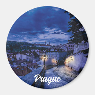 Evening street in Prague Magnet