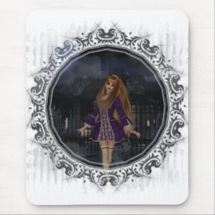 Evening Stroll GothicFantasy Redhead Girl Mousepad