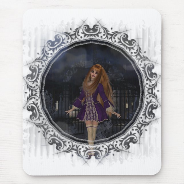 Evening Stroll GothicFantasy Redhead Girl Mousepad (Front)