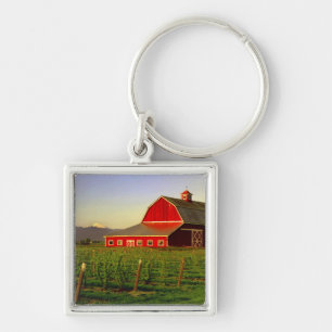 Evening sun on a barn in Washington's Skagit Keychain