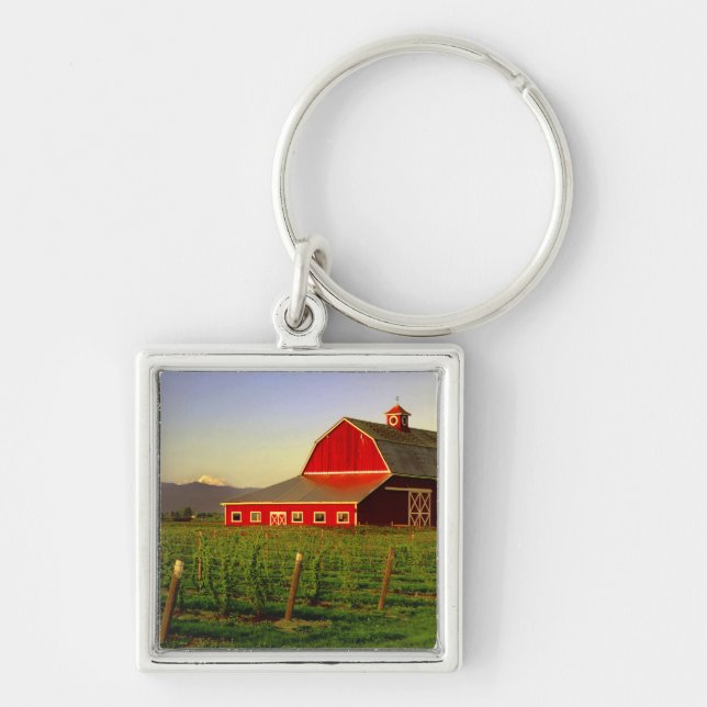 Evening sun on a barn in Washington's Skagit Keychain (Front)
