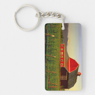 Evening sun on a barn in Washington's Skagit Keychain