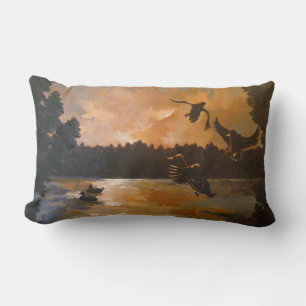 Evening Sunset Ducks Settling In Pond Pillow
