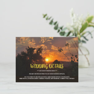 Evening Sunset, Modern Wedding Detail Enclosure Card