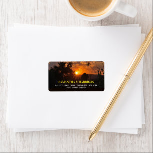 Evening Sunset, Modern Wedding Label