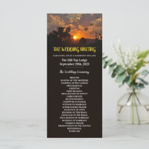 Evening Sunset, Modern Wedding Program