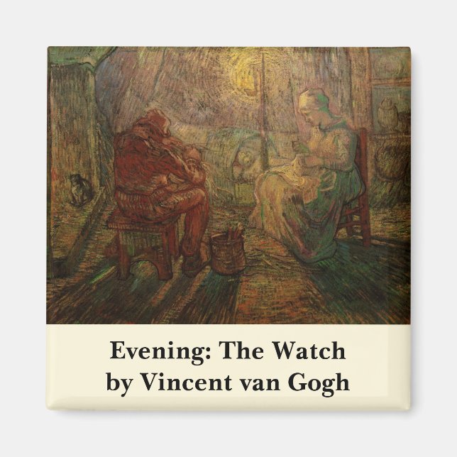 Evening - The Watch by Vincent van Gogh Magnet (Front)